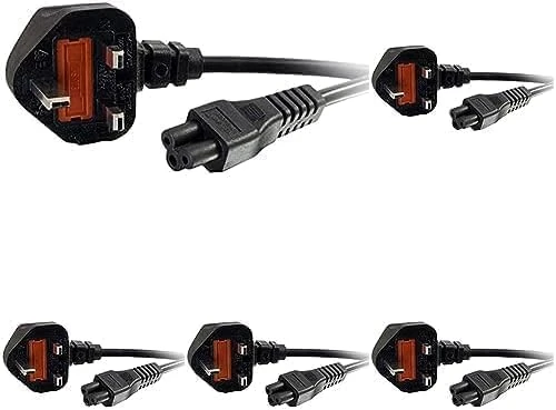 C2G 0.5m UK Laptop Power Cord (BS 1363 to IEC 60320 C5) Black (Pack of 5)