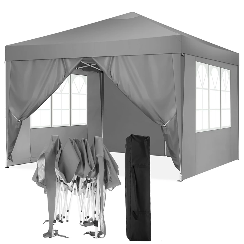 COBIZI Pop up Gazebo 3mx5m Pop up Marquee for Parties Waterproof UPF50+ Protection Commercial Gazebo with Carry Bag, Grey