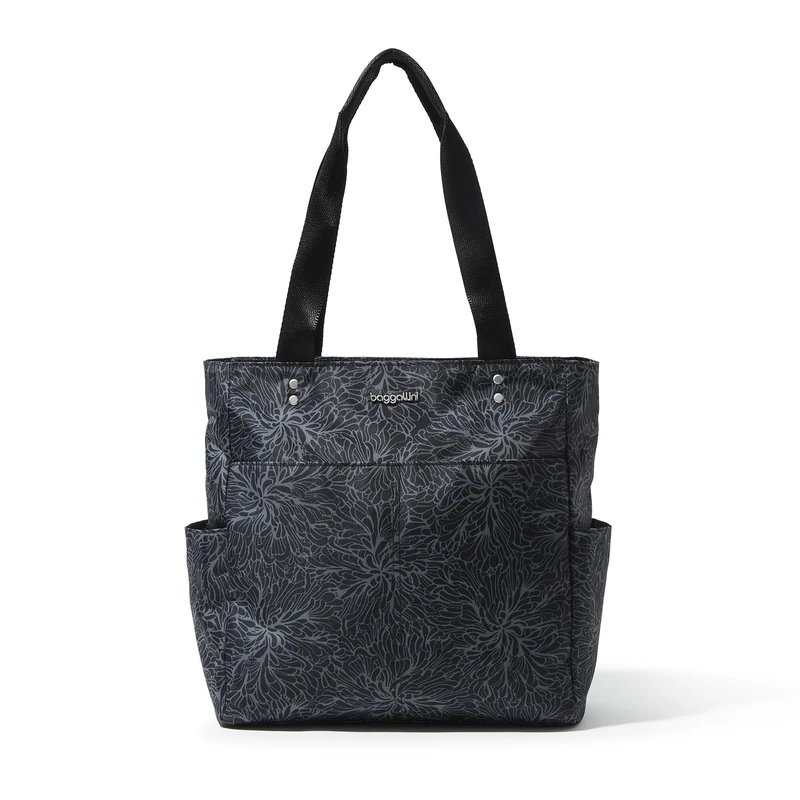 Baggallini Carryall Daily Tote, Midnight Blossom Print, One Size