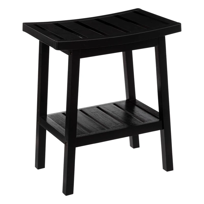 5 five simply smart Bamboo Storage Stool Black