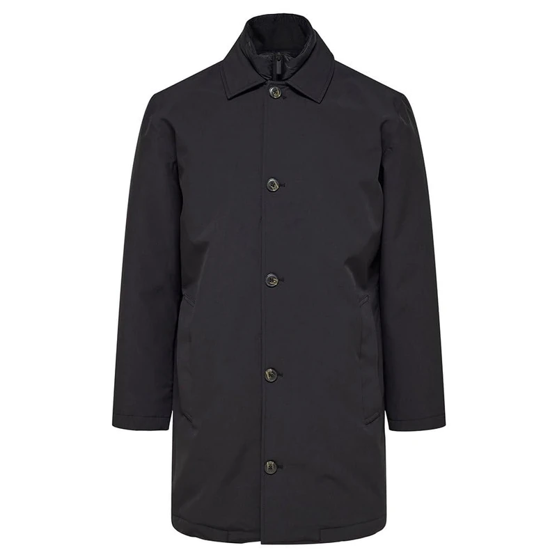 SELETED HOMME Men's Slhalvin Padded Coat Noos Long, Black, M - Image 1