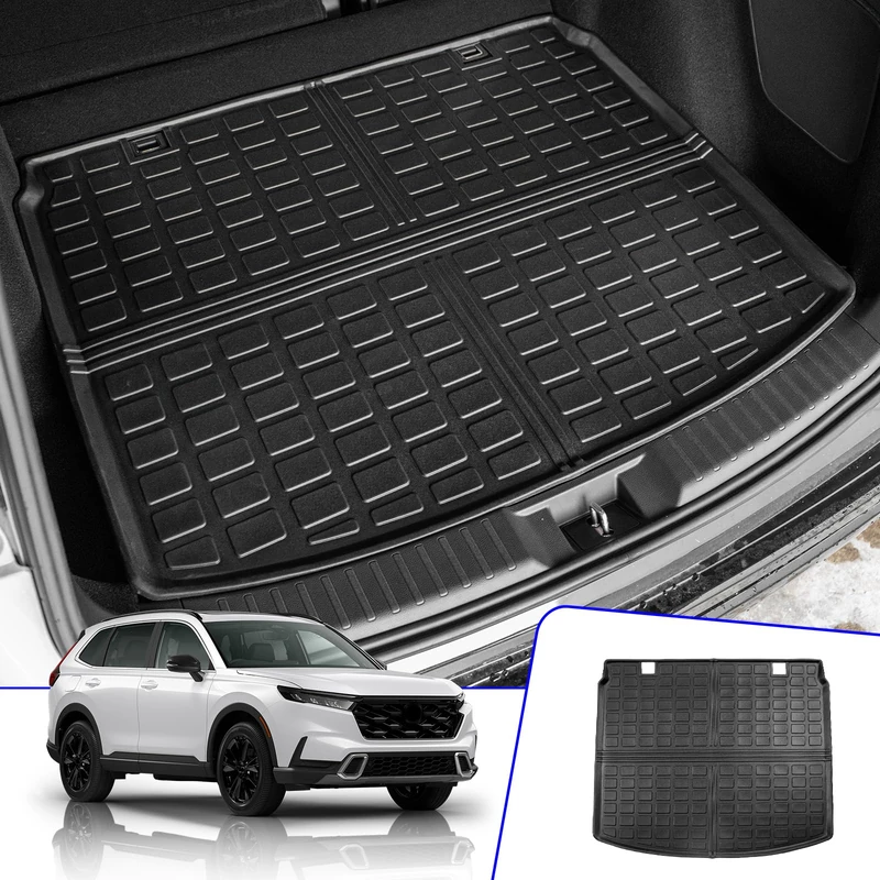 Rongtaod Cargo Mat Compatible with 2023 2024 Honda CRV Hybrid Cargo Liner Trunk Mat TPE All Weather Trunk Liner Honda CR-V Accessories (Upper Deck, Trunk Mat)
