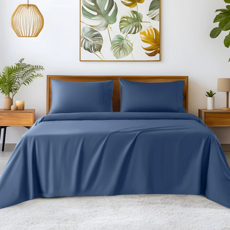 SONORO KATE 100% Egyptian Cotton Sheets,1200 Series,Queen Size