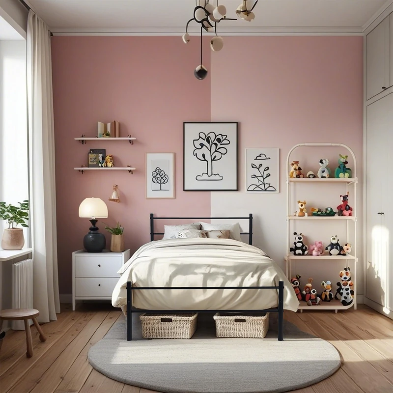 HOMYLIN Single bed simple modern iron metal frame for teenagers/adults, suitable for bedroom, student dormitory and other multiple scenes, simple and neat lines, Black