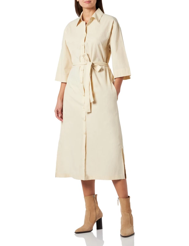 bridgeport Women's Shirt Dress, Light Beige, L