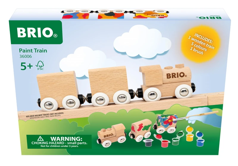 BRIO 36006 Wooden Train for Painting, Customisable DIY Wooden Toy Train for Children from 5 Years