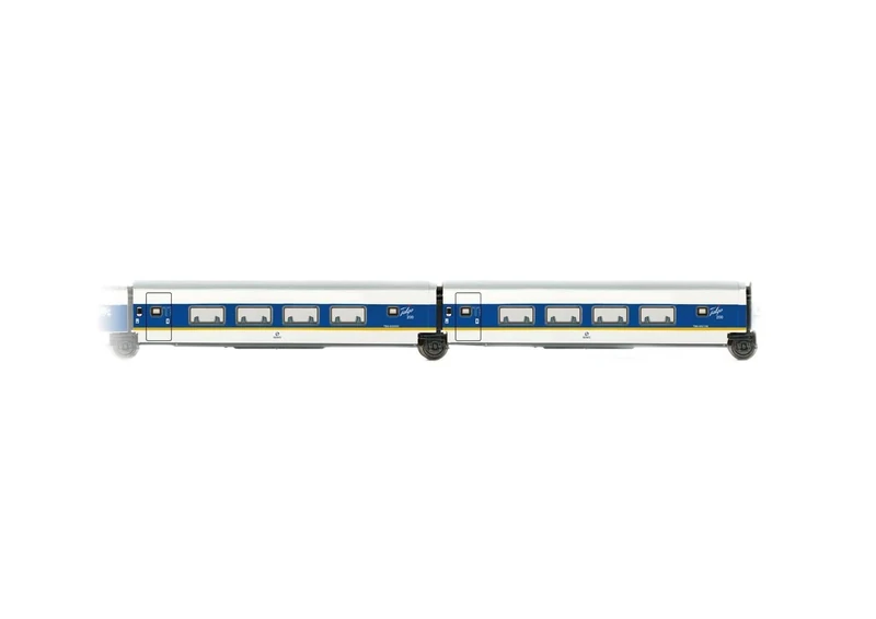 ARNOLD HN4463 RENFE, 2-unit pack Talgo 200, 2 x 2nd class coach, white and blue with yellow stripe, ep. V 1:160 Scale N gauge