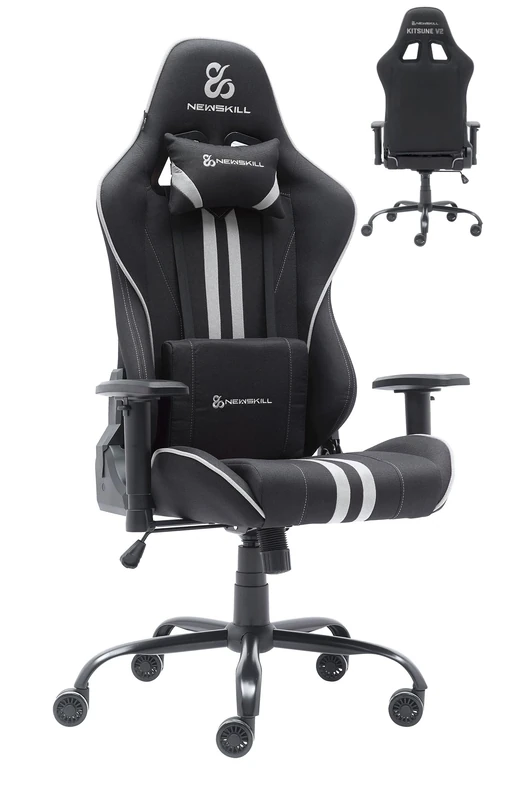 NEWSKILL Kitsune V2 Grey Gaming Chair | Breathable Fabric
