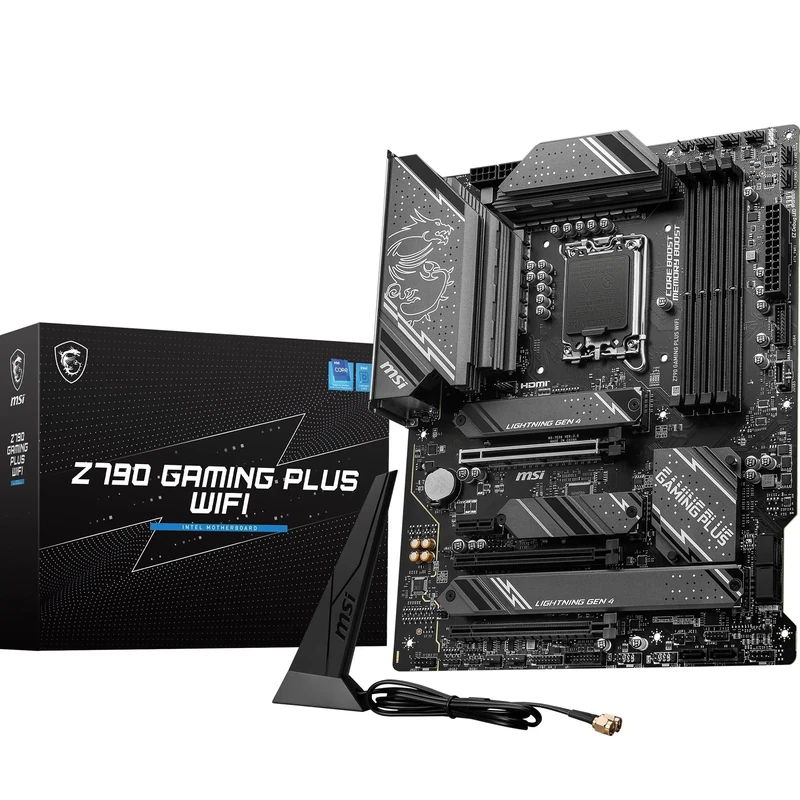 MSI Z790 GAMING PLUS WIFI Motherboard, ATX - Supports Intel 14th, 13th & 12th Gen Core Processors, LGA 1700 - DDR5 Memory Boost 7200+MHz/OC, 1 x PCIe 5.0 x16, 4 x M.2 Gen4, 2.5G LAN, Wi-Fi 6E