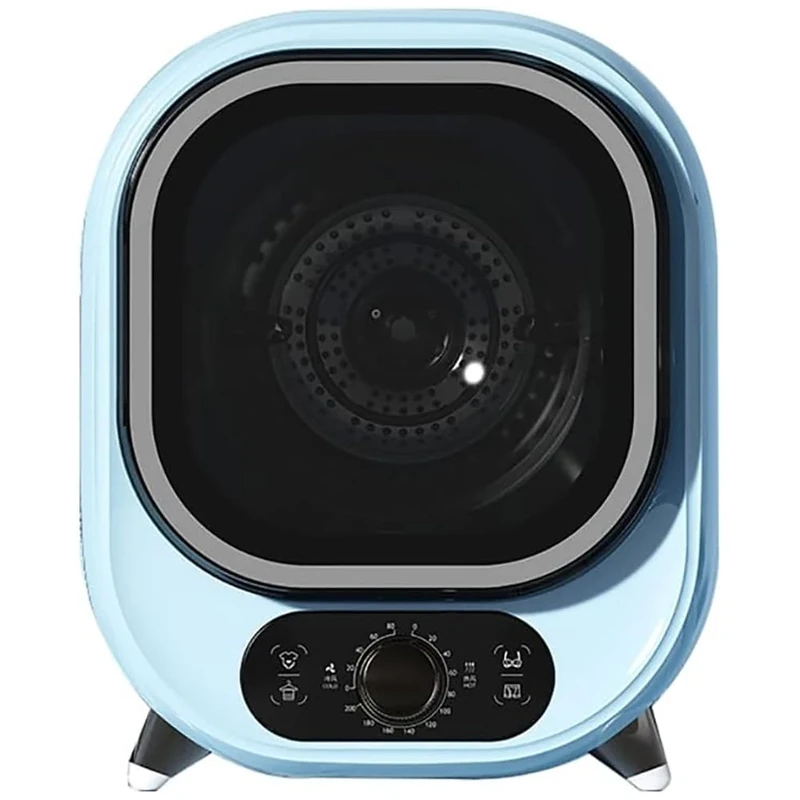 OPSREY Mini Electric Clothes Dryer, 0.8kg Capacity, Portable Front Load Compact Tumble Laundry Dryer with Stainless Steel Tub, 450W Electric Tumble Laundry Dryer for Apartment, Dorm blue