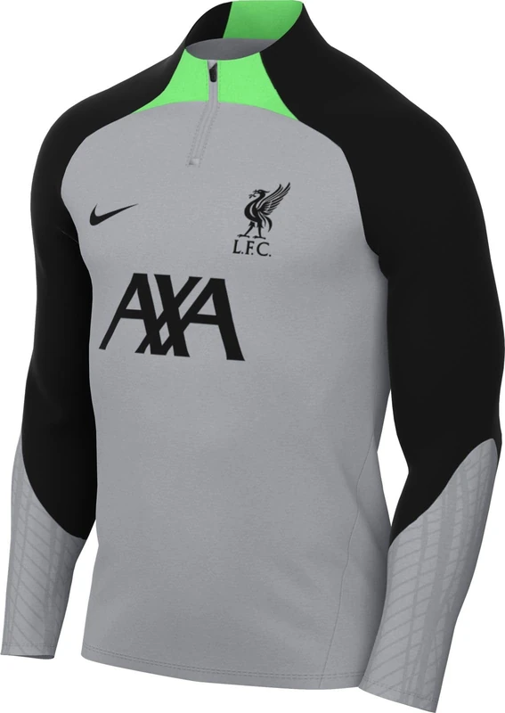 Nike Men's LFC Mnk Df Strk Drill Top K Long Sleeve, Wolf Grey/Poison Green/Black, L
