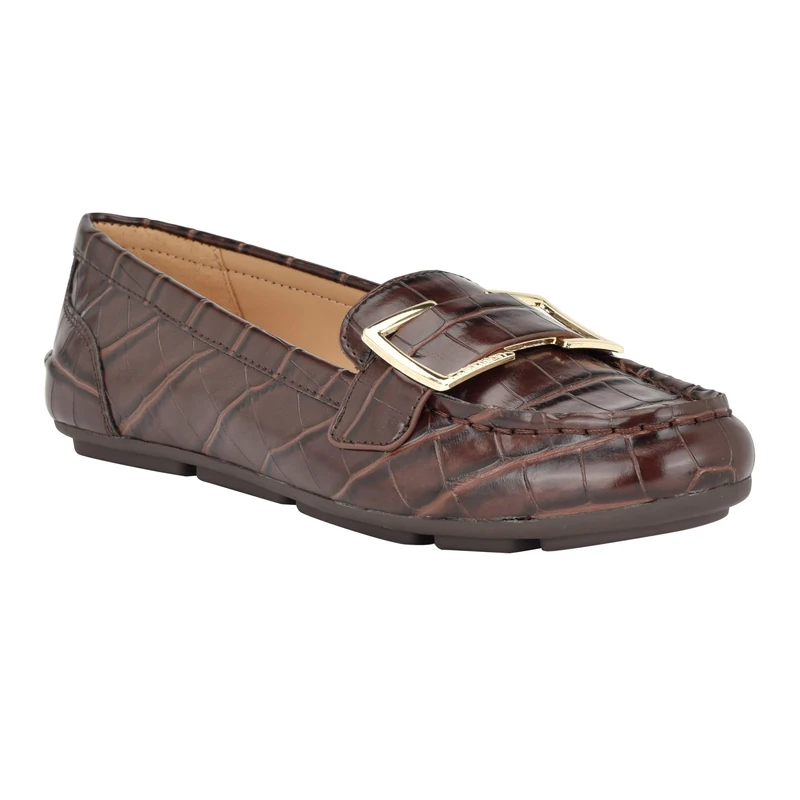 Calvin Klein Women's Lydia Loafer, Brown Croco 204, 4.5 UK