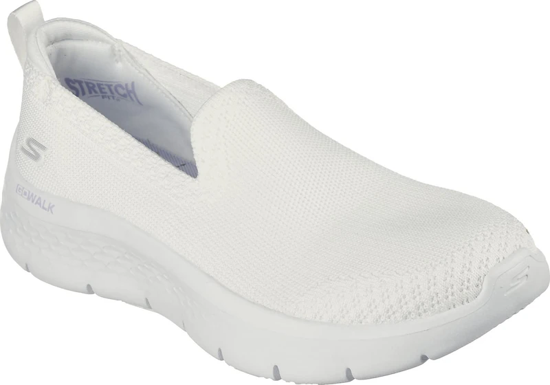 Skechers Women's Go Walk Flex Bright Summer Sneaker, White Textile/Trim, 2.5 UK
