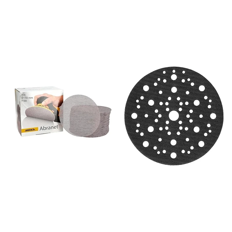 Mirka Abranet net Sanding disc Ø 150 mm Grip/Grit P180 / 50 pcs + Pad Saver Ø150mm / 5 pcs