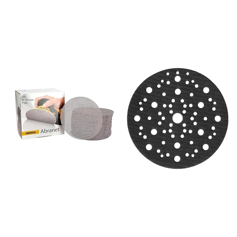 Mirka Abranet net Sanding disc Ø 150 mm Grip/Grit P180 / 50 pcs + Pad Saver Ø150mm / 1pc