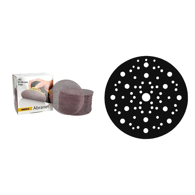 Mirka Abranet net sanding disc Ø 150 mm Grip/Grit P500 / 50 pcs + Pad Saver Ø150mm / 1pc