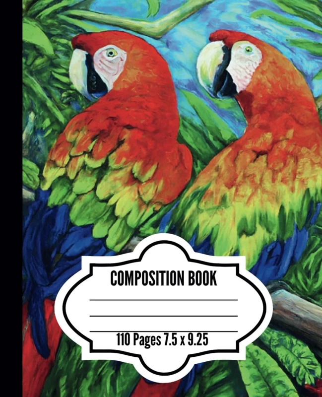 Composition Notebook: Jungle Parrot for Writing, Note Taking, Journaling, Back To School, 110 Pages, 7.5 x 9.25