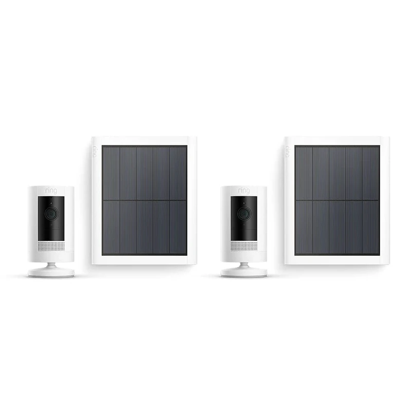 Ring Outdoor Camera Solar (Stick Up Cam) | Outdoor Security Camera with solar panel, 1080p video, Two-Way Talk, Wifi| alternative to CCTV system | 30-day free trial of Ring Subscription | 2 Cameras