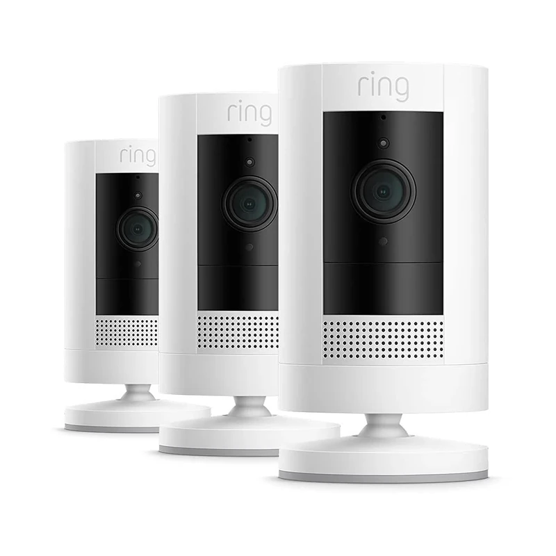 Ring Outdoor Camera Battery (Stick Up Cam) | HD wireless outdoor Security Camera with Two-Way Talk, Wifi, Works with Alexa, alternative to CCTV | 30-day free trial of Ring Subscription | 3 Cameras