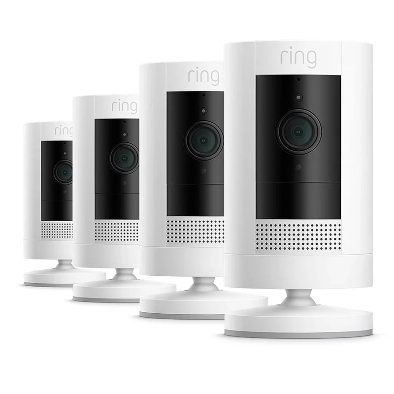 Ring Outdoor Camera Battery (Stick Up Cam) | HD wireless outdoor Security Camera with Two-Way Talk, Wifi, Works with Alexa, alternative to CCTV | 30-day free trial of Ring Subscription | 4 Cameras