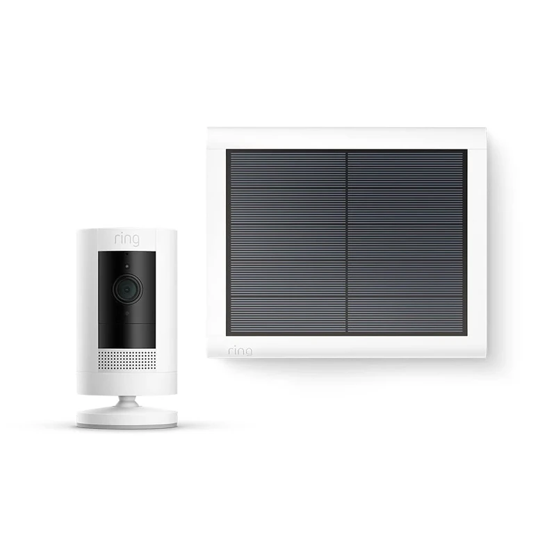 Ring Outdoor Camera Solar (Stick Up Cam) | Outdoor Security Camera with solar panel, 1080p video, Two-Way Talk, Wifi | alternative to CCTV system | 30-day free trial of Ring Subscription Plan