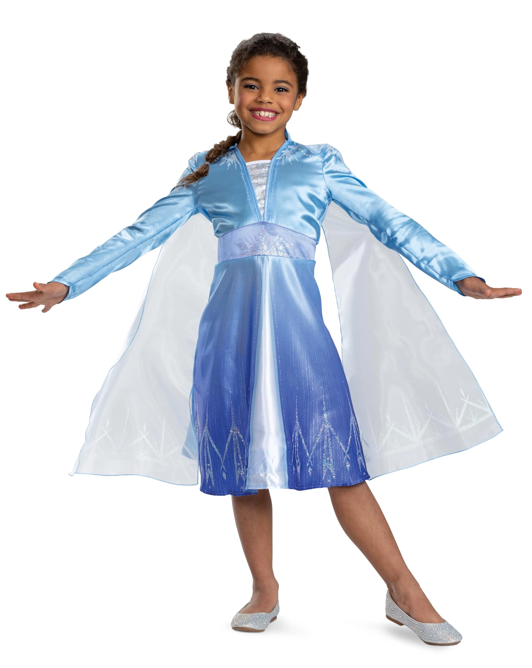 DISGUISE Disney Frozen Elsa Fancy Dress Costume for Girls, Official Disney Licensed Frozen Product, Features Sparkling Details and Iconic Elsa Cape, 3-4 years
