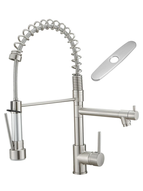 AIMADI Kitchen Sink Faucet, Commercial Single Hole Single Hole Kitchen Faucet with Deck Plate Llaves for cocina fregaderos