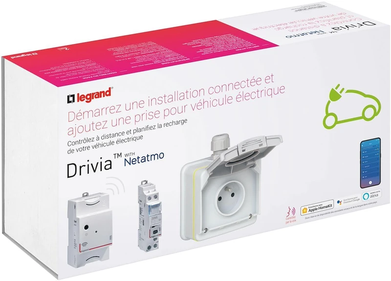 LEGRAND - Green'up Access plug pack for electric vehicle charging + connected module, accelerated charging x2, control via smartphone or voice assistant, easy installation
