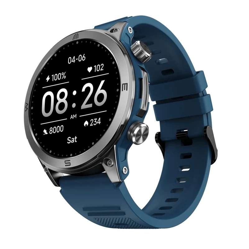 Noise Endeavour Rugged Smartwatch with 7Day Battery, BT Calling (Answer/Make), 1.46" AMOLED, 100+ Sport Modes, Water Resistant, SoS Technology, Functional crown, 1 Year Warranty (Teal Blue)