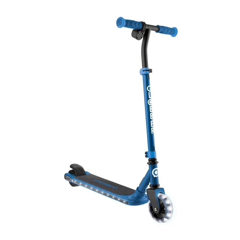 Globber E Motion 6 Electric Kids Scooter - Dual Braking System - Adjustable Handlebars - Light Up - 6 Years Plus - 2 Year Warranty (Navy)