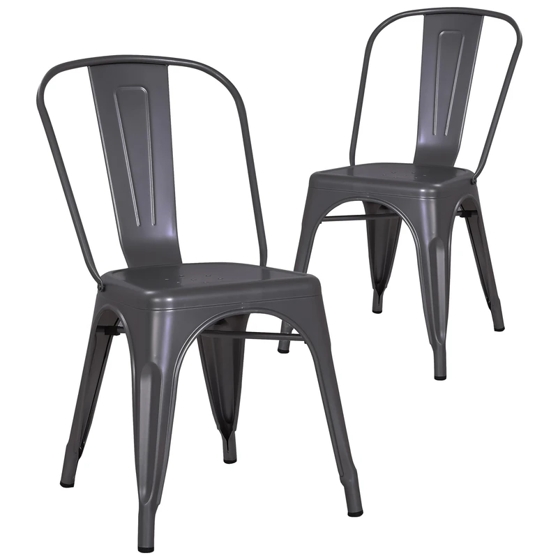 RayGar Dining Chair, Metallic Grey, One Size