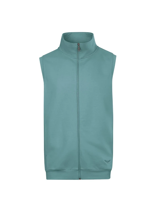 Trigema Vest made of comfortable sweat material, Navy Seagrass, M - Image 1