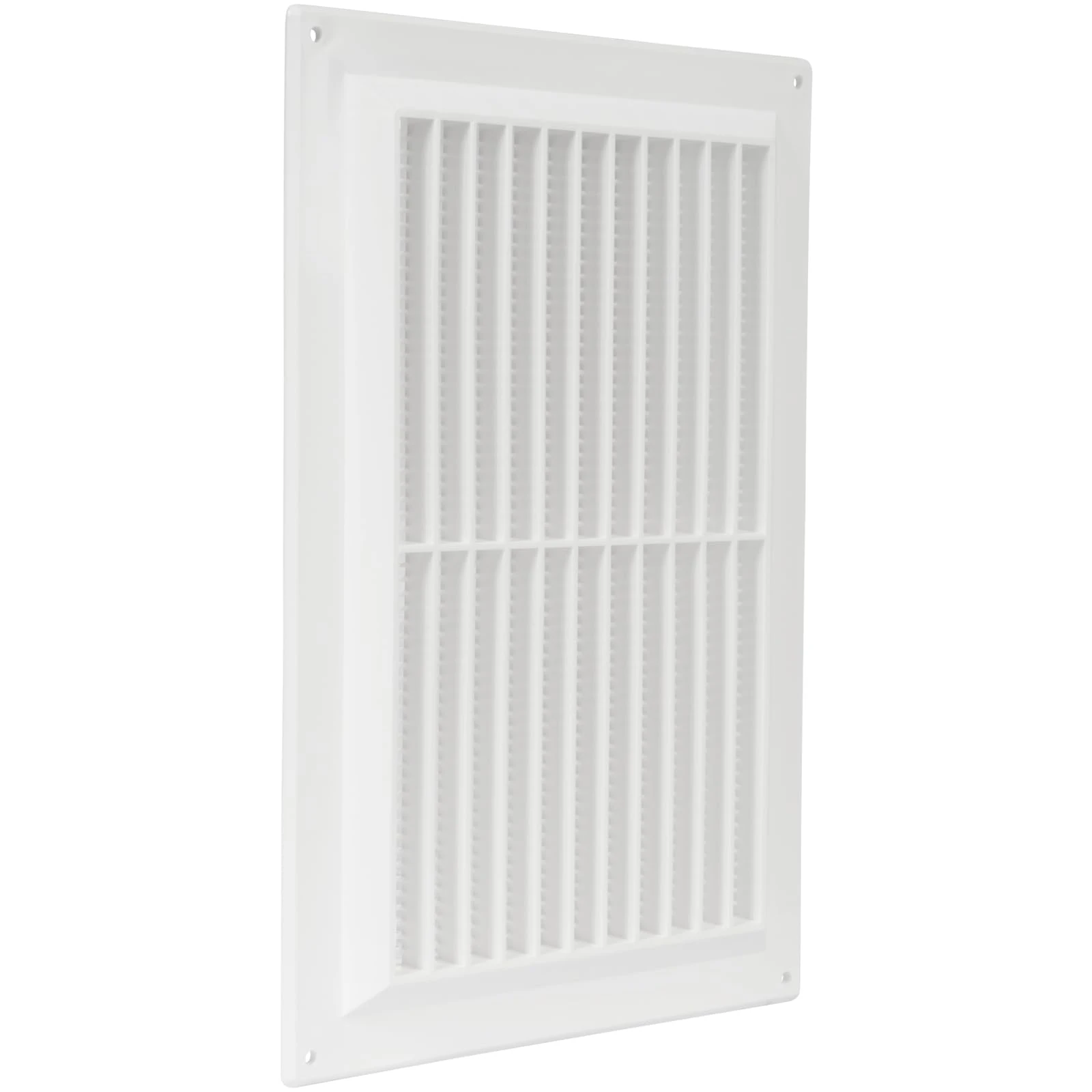 10'' x 7'' Inch / 250 x 170 mm Plastic Vent Cover - White - Rectangular Soffit Vent - Exhaust Ventilation Louver - Air Inlet Grille Cover - Built-in Screen Mesh - HVAC Vent Duct Cover
