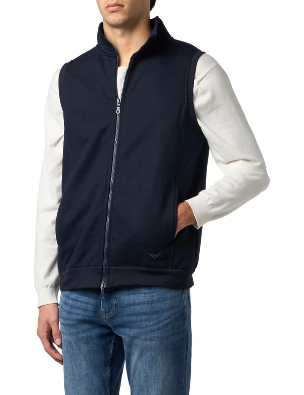 Trigema Vest made of comfortable sweat material, navy, XXL