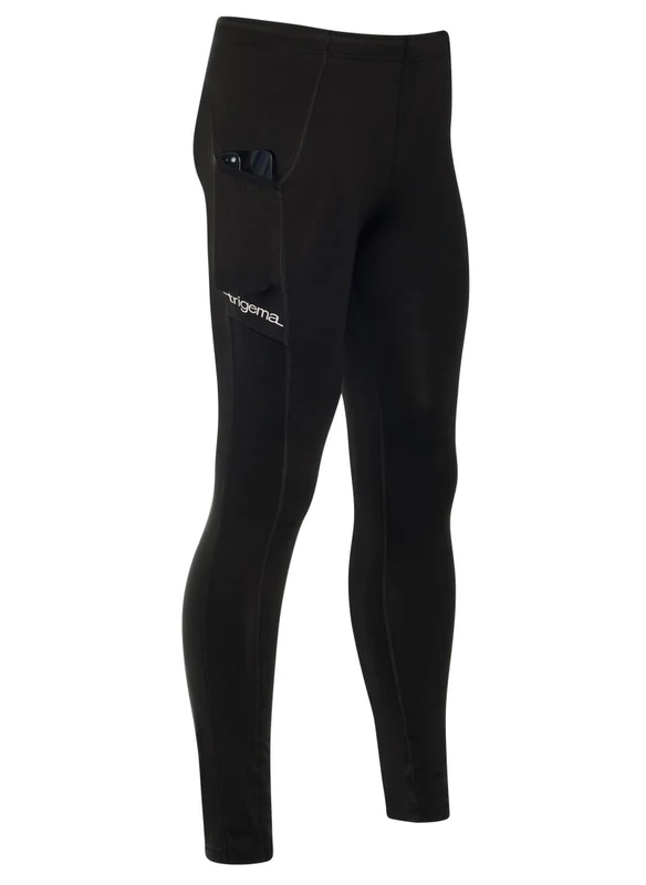 Trigema Sports Leggings with Practical Mesh Pocket, Black, 3XL - Image 1