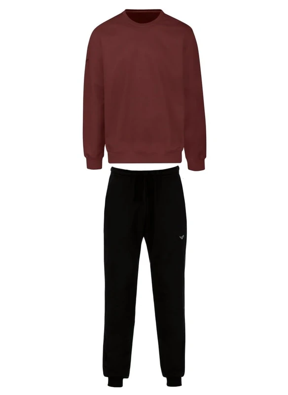 Trigema Organic Cotton Jogging Suit, chestnut, S