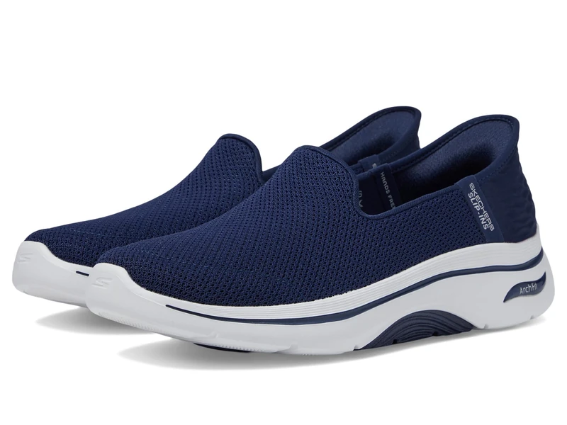 Skechers Women's Go Walk Arch Fit 2.0 Delara Hands Free Slip-ins Sneaker, Navy/White, 5 UK Wide