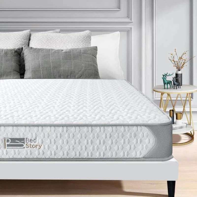 BedStory Single Mattress, 3FT Spring Mattress with Breathable Foam, Durable Spring Mattress- Medium Firm Feel, Skin-friendly Knitting Fabric Foam Mattress for Single Bed (90x190x14cm)