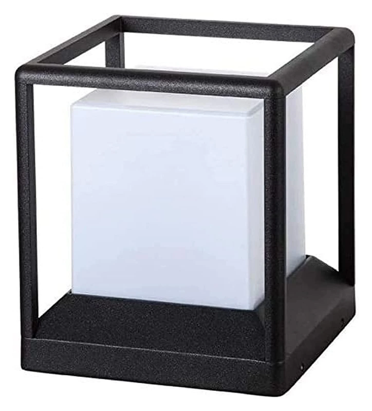 Courtyard Light Column Lights Black Aluminum Metal Outdoor Waterproof Column Lamp Outdoor Wall Villa Garden Post Pillar Lantern Courtyard Lawn Light Fence Landscape Street Decor Lamp (Color : H25.5cm