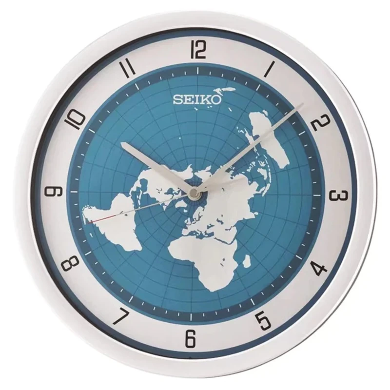 Seiko QXA814S Plastic Case Wall Clock, 36.1 cm Diameter, Blue/Silver - Image 1