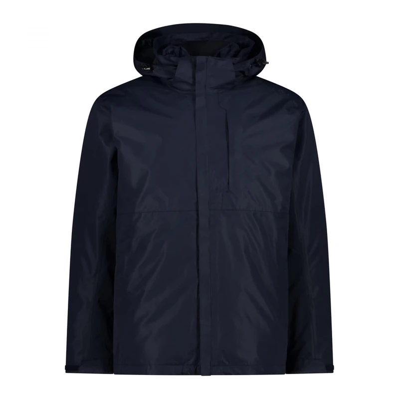 CMP Man Jacket Zip Detachable Hood, Black Blue, 46