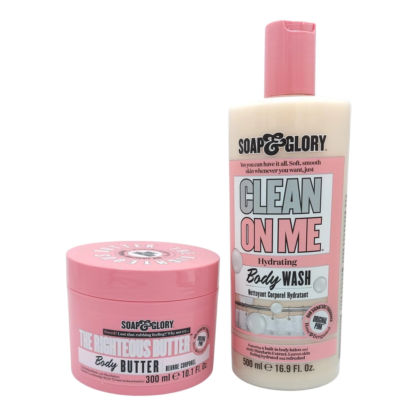 Soap and Glory Clean on Me Body Wash and Righteous Body Butter