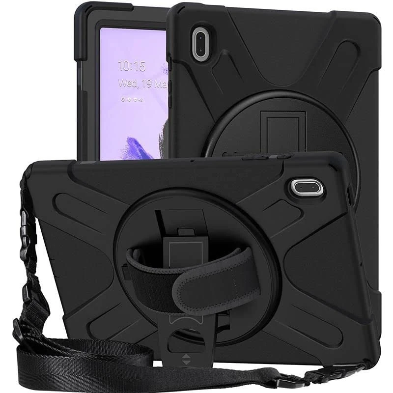 eSTUFF Austin Defender Case for Samsung Galaxy Tab S9 FE+ Black Plastic Heavy Duty Protection Cover Travel Daily Protection Protection