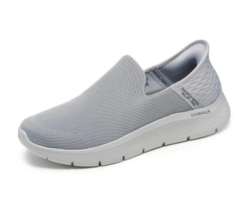 Skechers Men's Gowalk Flex Hands Free Slip ins Athletic Slip-On Casual Walking Shoe, Light Gray, 11.5