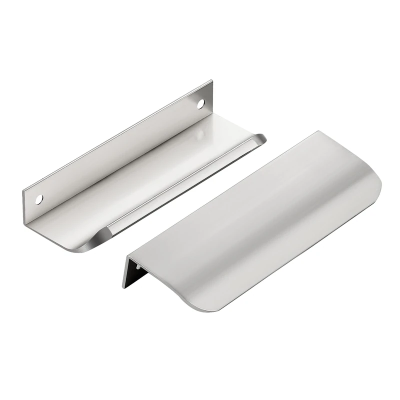 Brushed Nickel Cabinet Handles Finger Edge Pulls 4.75 Inch CC 30 Pack