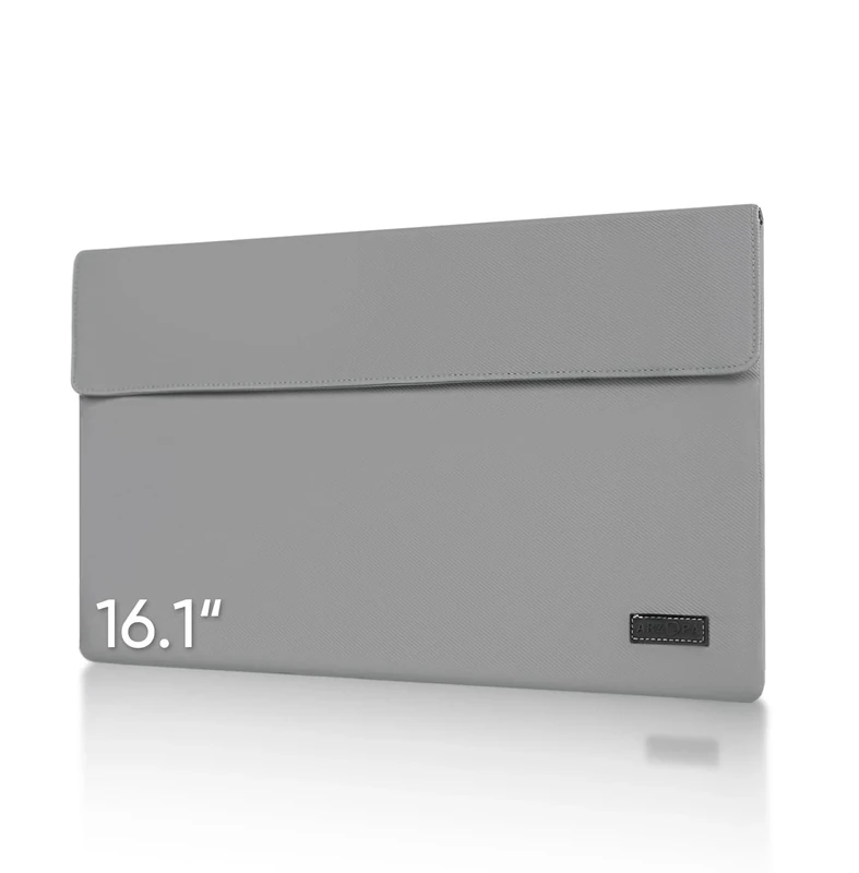 ARZOPA 16.1" Portable Monitor Sleeve PU Leather Storage Bag, Waterproof Material, Bottom Layer Material, Soft Lining, With Strong Magnetic Closure, Can Be Rolled Up For Storage, Easy To Carry (Grey)
