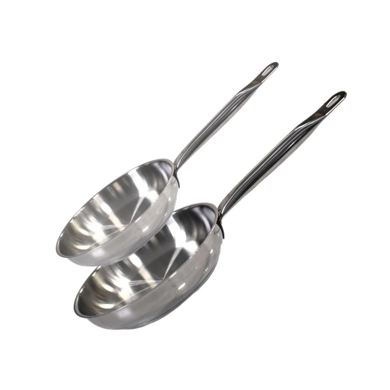 ELO 9903350 Set of 2 Stainless Steel Frying Pans 24 cm and 28 cm, Stainless Steel Cooking Pan, 24 cm and 28 cm