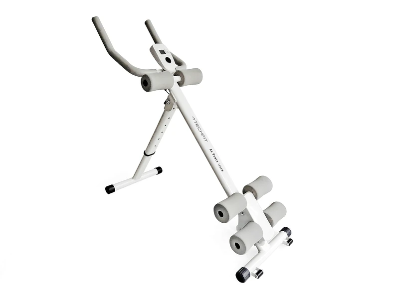 TechFit Abdos Weight Training Bench – Folding Gym Abdominal Bench Vertical Fitness Equipment, Firm Abdomen Support, Waist Device, Resistance Platform (White)