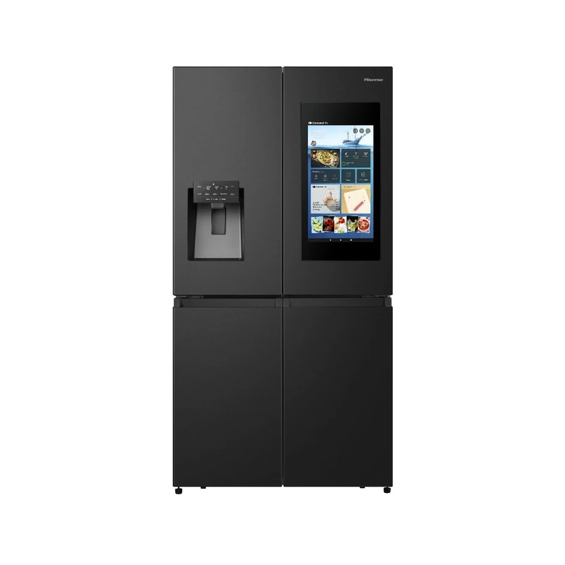 Hisense Pureflat Eclipse RQ760N4IFE Plumbed Total No Frost American Fridge Freezer - Black - E Rated - Image 1