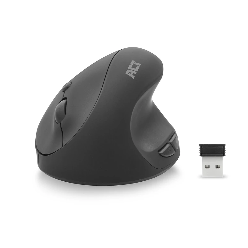 ACT Vertical Mouse, 2.4 GHz USB Mini Dongle, Right Handed Only, Ergonomic Mouse Wireless, Anti RSI, 1600 DPI, 5 Buttons - AC5101